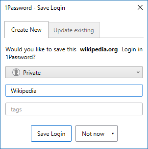 1password create new login