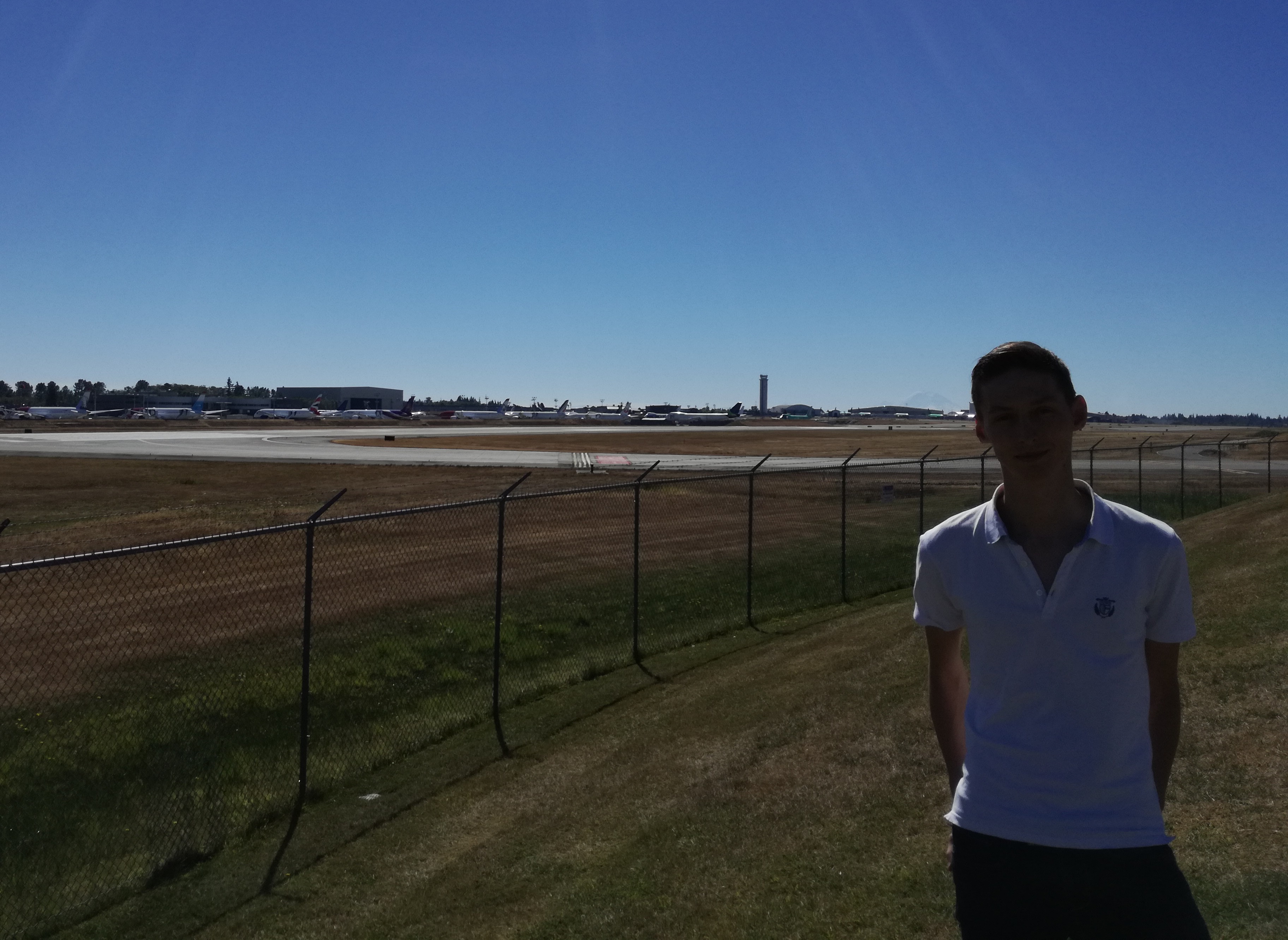 Picture of me with the Boeing factory in the background